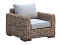 Polyrattan Gartensessel Kunststoffgeflecht 90 x 85 x 75 cm Grau Braun mit Sitzfläche Modernes Design für Garten und Terrasse