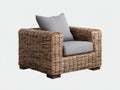 Polyrattan Gartensessel mit Polster Geflecht 80x85x85 cm Grau - moderner Loungesessel für Garten und Terrasse