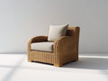 Polyrattan Gartensessel Kunststoffgeflecht 75 x 75 x 85 cm Naturbraun mit Sitzfläche Modernes Design für Außenbereich