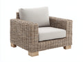 Polyrattan Gartensessel Polyrattan 84x82x84 cm - Taupe-Cremeweiß - Gepolsterter Gartensessel mit breiten Armlehnen