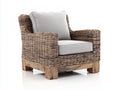 Polyrattan Gartensessel Kunststoffgeflecht 80 x 80 x 85 cm Naturbraun mit Sitzkissen Komfortables Design für Terrasse und Garten