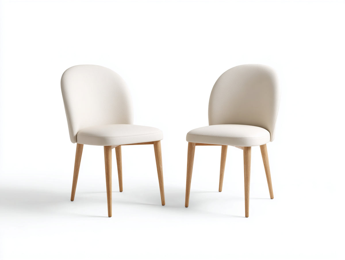 Esszimmerstuhl Polsterstuhl 55x60x85 cm - Weiß-Natur - modernes Design für Esszimmer