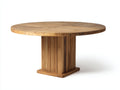 Gartentisch Holz 150 x 150 x 75 cm Naturholz Rund Modernes Design für Garten und Terrasse