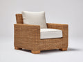 Polyrattan Gartensessel mit Polster Geflecht 80x85x85 cm Beige - moderner Loungesessel für Garten und Terrasse
