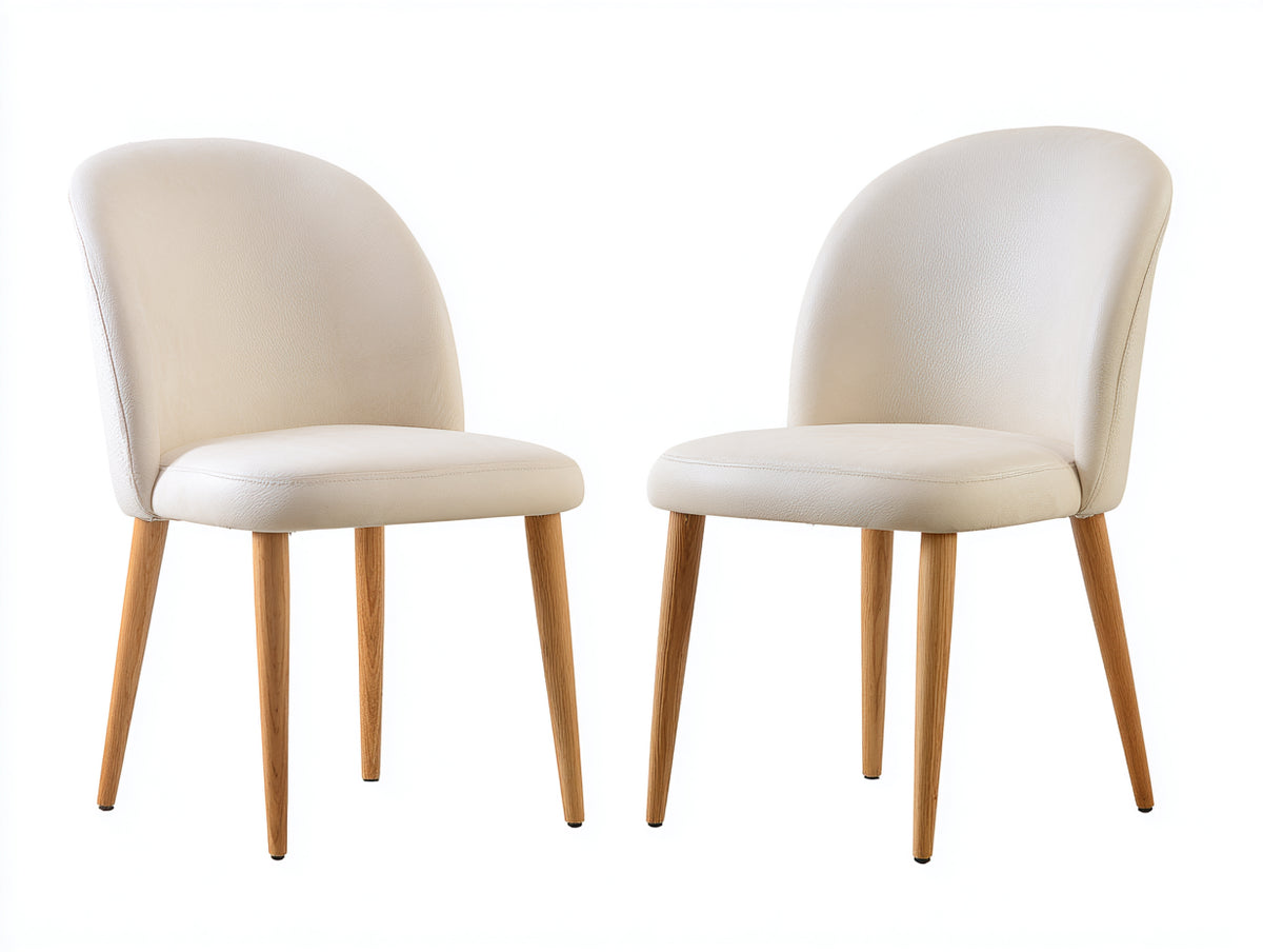 Esszimmerstühle 55x60x85 cm - Kunstleder und Holz - beige und holzfarben - modernes Design für Esszimmer