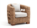Polyrattan Gartensessel mit Polster Geflecht 85x90x85 cm Beige - moderner Loungesessel für Garten und Terrasse