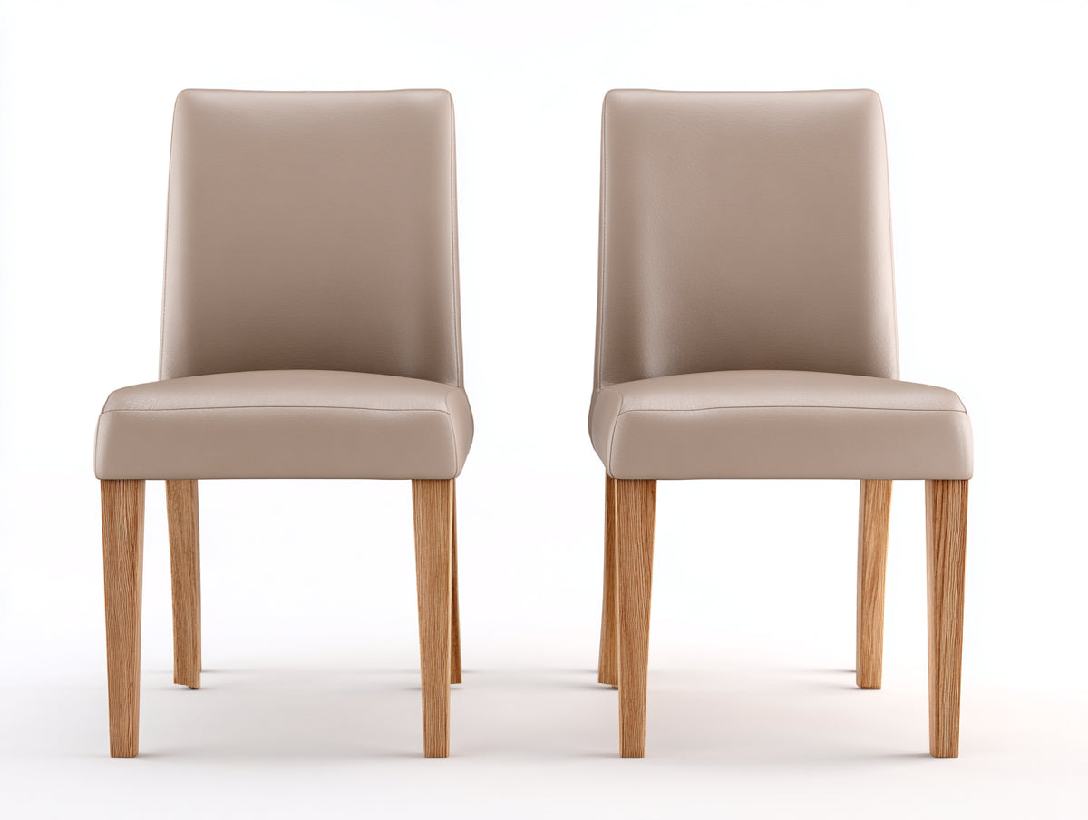 Esszimmerstühle 55x60x85 cm - Kunstleder und Holz - beige und holzfarben - modernes Design für Esszimmer