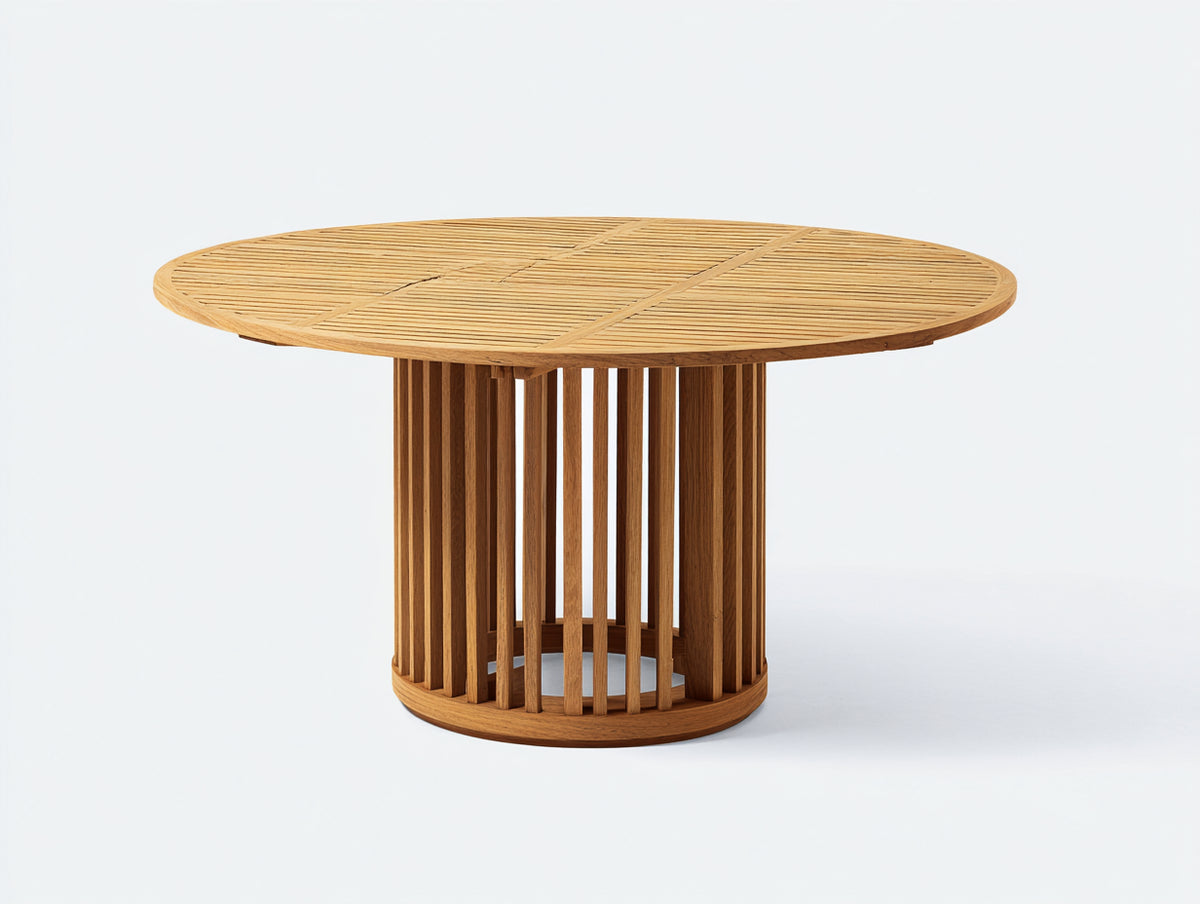 Gartentisch aus Massivholz 160x160x75 cm Natur - runder Esstisch für Terrasse und Garten