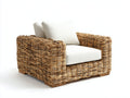 Polyrattan Gartensessel Kunststoffgeflecht 90 x 85 x 75 cm Naturbraun mit Sitzfläche Komfortables Design für Garten und Terrasse