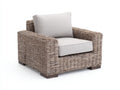 Polyrattan Gartensessel Polyrattan 86x84x83 cm - Graubraun-Hellgrau - Gepolsterter Gartensessel mit breiten Armlehnen