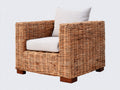 Polyrattan Gartensessel Kunststoffgeflecht 85 x 80 x 75 cm Naturbraun mit Sitzfläche Modernes Design für Garten und Terrasse