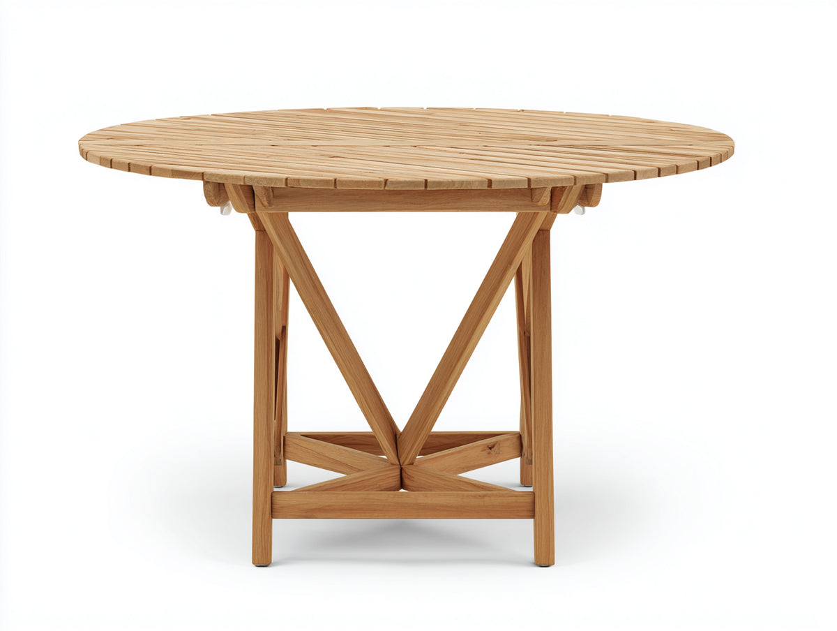 Gartentisch aus Massivholz 180x180x75 cm Natur - runder Esstisch für Terrasse und Garten