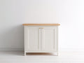 Sideboards Holzwerkstoff 120 x 40 x 80 cm Weiß Naturholz mit zwei Türen Modernes Design